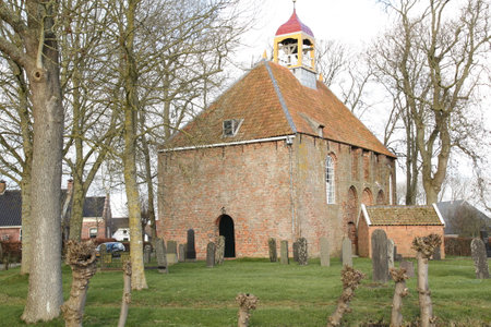 Cloister Church "Saint Felcitas" from 1250 in the village Thesinge. the Netherlandsの写真素材