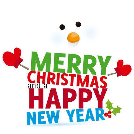 Merry Christmas snowman closetのイラスト素材