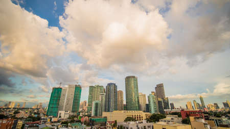 Makati is a city in the Philippines Metro Manila region and the country s financial hub. It s known for the skyscrapers. Evening time.の写真素材