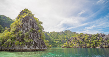Twin Lagoon in Coron, Palawan, Philippines. Mountain and Sea.