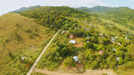Aerial View philippines village in Busuanga island.の写真素材