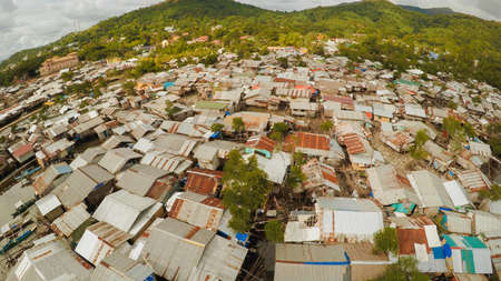 Philippine slums on the beach. Poor area of the city. Coron. Palawan. Philippines.の写真素材