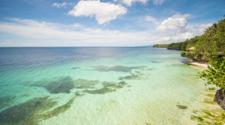 The tropical coast of the island of Bohol with corals. Philippines.の写真素材