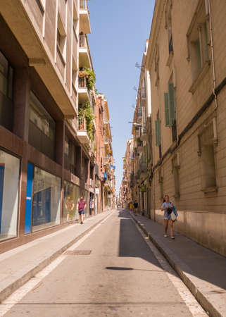 Barcelona, Spain - August 5, 2018: Silent streets of Barcelona on a summer day.のeditorial素材