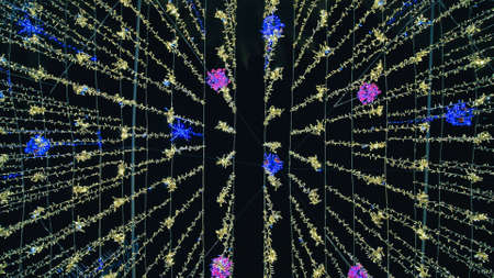 Hanging illumination on the streets of city.の写真素材