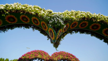 Heart shaped flower beds at the Alley of Hearts.