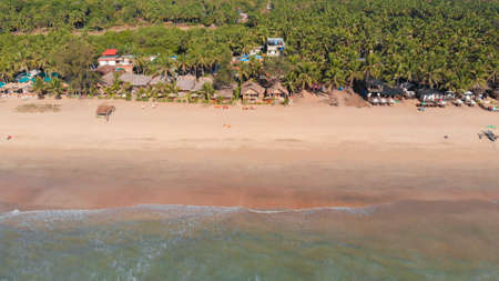 Agonda Beach aerial drone view. Goa. India.の写真素材