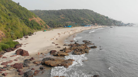 Aerial view of Kalacha beach in Goa. Indiaの写真素材
