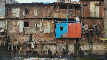 Dharavi slums in east Mumbai. Bandra District, Maharashtra, Indiaの写真素材