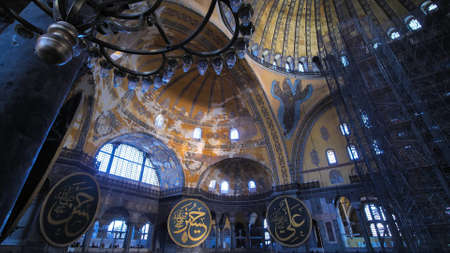 Istanbul, Turkey - January 8, 2020: The interior of the Hagia Sophia.のeditorial素材