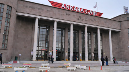 Ankara, Turkey - January 9, 2020: Railway station in Ankara. Turkey.のeditorial素材