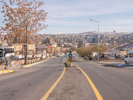 Tourist surroundings near the city of Goreme in Turkey. Cappadocia.の写真素材