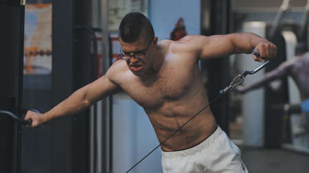 Triceps Exercise Makes an Arabian Jordanian Man.の写真素材