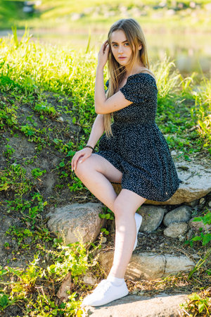 Portrait of a young girl on a warm summer day.