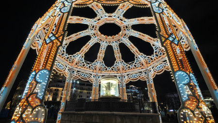 Christmas illumination in the city of Moscow.の写真素材