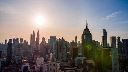 Beautiful sunrise in the capital of Malaysia Kuala Lumpur.の写真素材