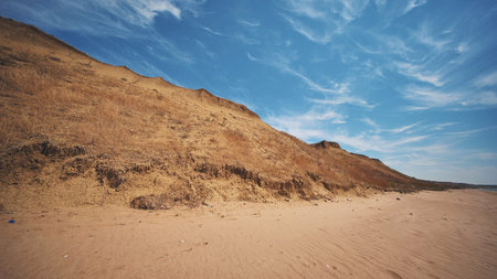 Beautiful hills at Pischaniy Beach near the town of Primorsky in Crimea.