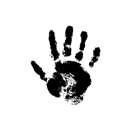 Vector handprint on a white isolated background.のイラスト素材