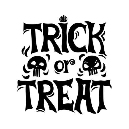 Trick or treat Halloween greeting card. Isolated background.のイラスト素材
