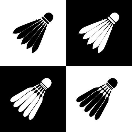 Vector icon of a badminton shuttlecock. Black and white on an isolated background.のイラスト素材