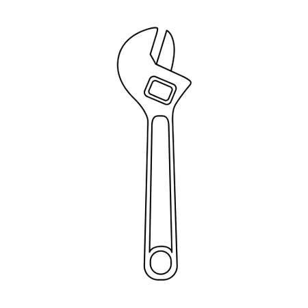 Steel key icon. Simple illustration of a monkey wrench. Vector isolated on a white background.のイラスト素材
