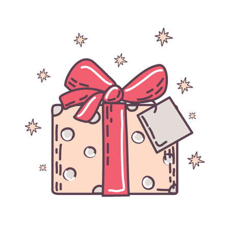 Gift box on white isolated background. Vector.のイラスト素材