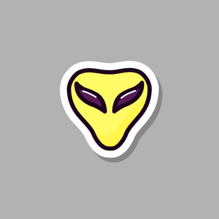 Sticker with an alien. Vector illustration. Isolated background.のイラスト素材