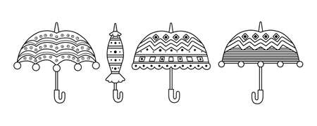 Umbrellas antistress coloring book for children and adults. Vector illustration.のイラスト素材