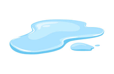 Water spill on a white isolated background. Puddle vector illustration. Splash. Cartoon.のイラスト素材