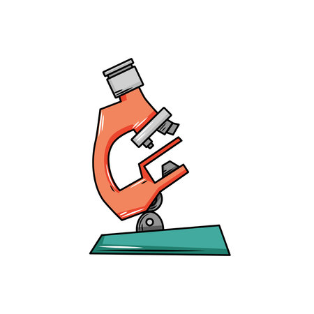 Microscope on a white isolated background in the cartoon style. Vector illustration.のイラスト素材