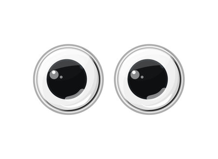 Plastic toy eyes on a white isolated background. Safe toys. Vector cartoon illustrationのイラスト素材