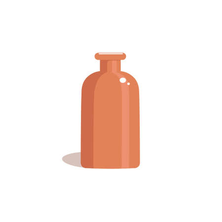 Vintage jug in a flat style. Clay vase on a white background. Vector illustrationのイラスト素材