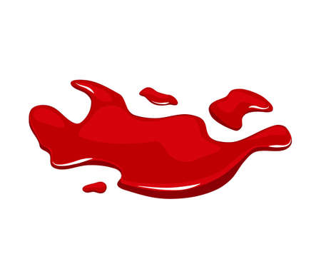 Blood spill. Red puddle. Vector cartoon illustration.のイラスト素材