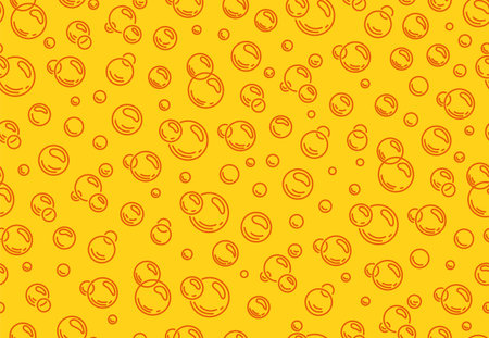 Bubbles seamless pattern. Beer texture vector illustration. Fizzy water background, abstract soda wallpaper.のイラスト素材