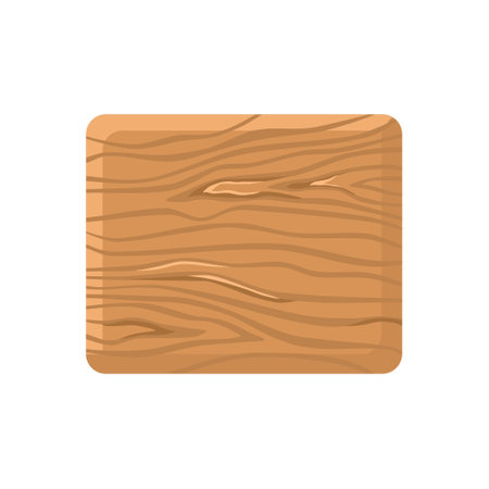 Square wooden plaque, rustic tablet on a white isolated background. Vector cartoon illustration.のイラスト素材