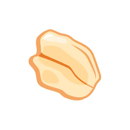 Oat grain on a white isolated background. Oat flakes. Vector cartoon icon.のイラスト素材