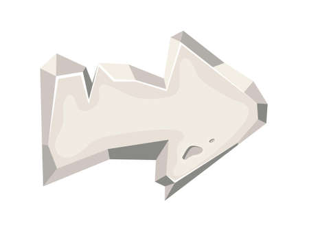 Cartoon Stone Arrow on a white isolated background. Stone elements game design. Icon. Vector illustration.のイラスト素材