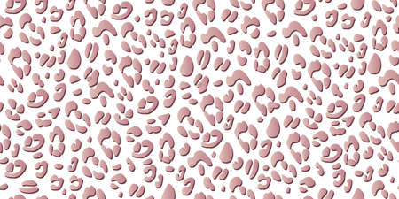 Leopard pink seamless pattern. Animalistic abstract background. Vector hand drawn.のイラスト素材