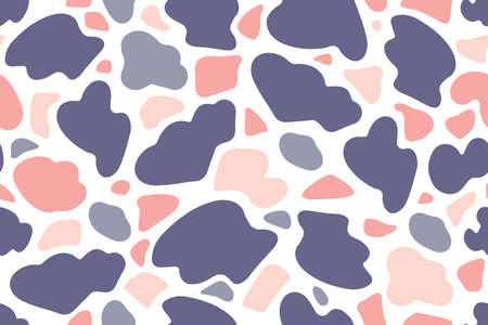 Abstract random shapes seamless pattern. Cow skin zebra giraffe. Rock camouflage. Stained glass. Vectorのイラスト素材