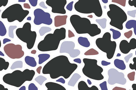Multicoloured Giraffe skin.Abstract random shapes seamless pattern. Cow, zebra . Rock camouflage. Stained glass. Vector.のイラスト素材