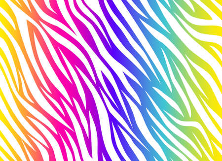 Zebra rainbow abstract seamless pattern. Colorful stripes, repeating background. Vector printing for fabrics, posters, banners.のイラスト素材