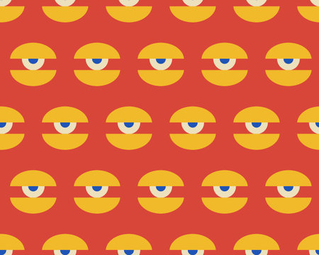 Bauhaus eye seamless pattern. Minimal geometric design of the 20s. Abstract vector template with...