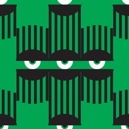 Bauhaus eye seamless pattern. Minimal geometric design of the 20s. Abstract vector template with...