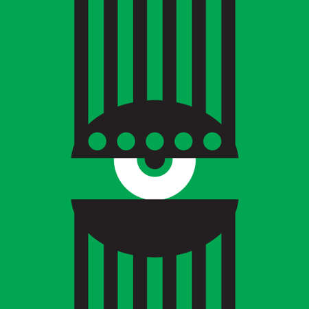 Bauhaus eye. Minimal geometric design of the 20s. Abstract vector template with elements of primitive forms, modern hipster style. . Vector illustrationのイラスト素材