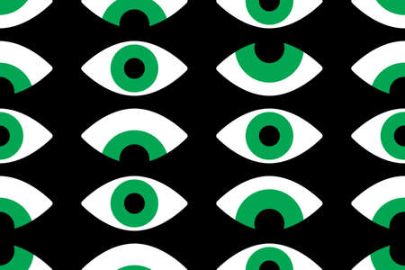 Bauhaus eye seamless pattern. Minimal geometric design of the 20s. Abstract vector template with elements of primitive forms. Modern hipster style.のイラスト素材