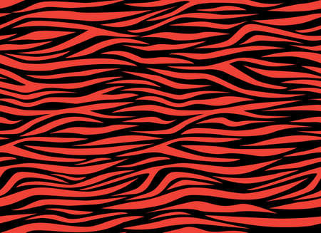 Zebra red abstract seamless pattern. Colorful stripes, repeating background. Vector printing for fabrics, posters, banners.のイラスト素材