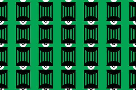 Bauhaus eye seamless pattern. Minimal geometric design of the 20s. Abstract vector template with elements of primitive forms.のイラスト素材