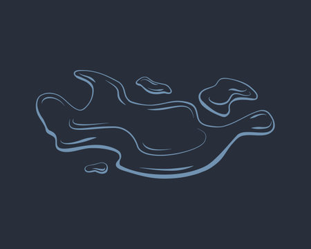 Water spill, puddle. Contour liquid. Wax, honey, slime. Vector icon.のイラスト素材