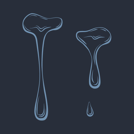 Dripping liquid outline. Contoured illustration of a flowing viscous liquid. Wax, honey, slime. Vector icon.のイラスト素材