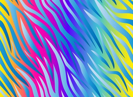 Zebra rainbow abstract seamless pattern. Stripes, repeating background. Vector printing for fabrics, posters, banners.のイラスト素材